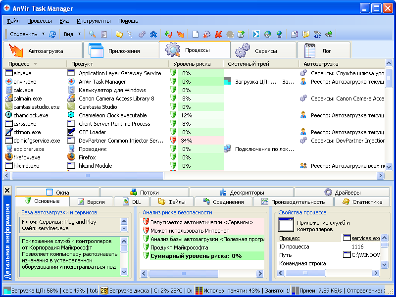 Программа (утилита) AnVir Task Manager